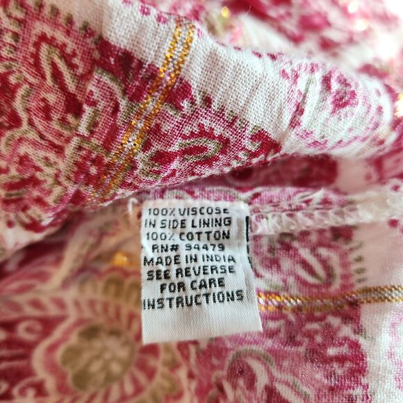 Anthropologie Me 2 Magic Womens Boho Maxi Dress Red/Gold SZ L - Picture 8 of 8